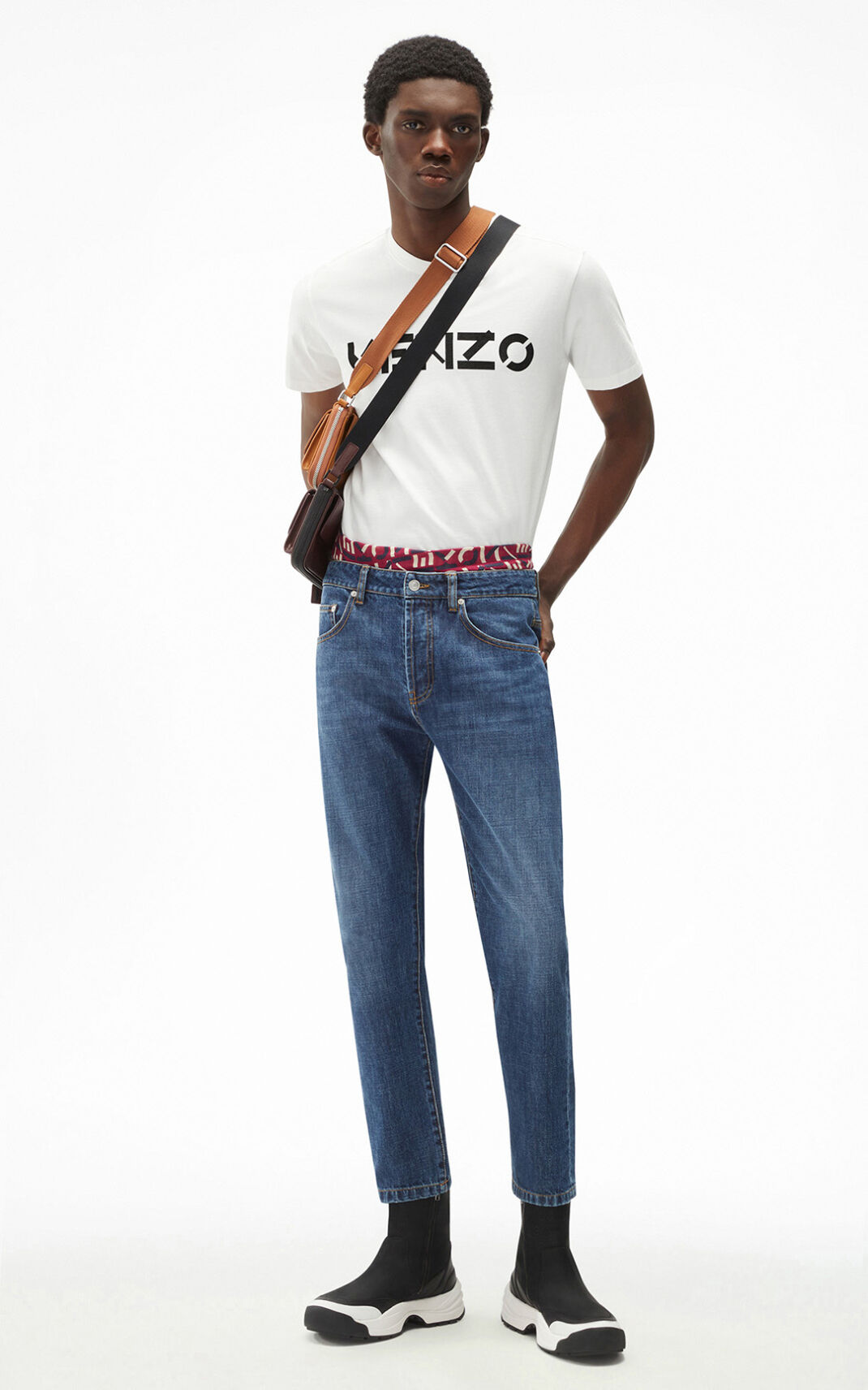 Kenzo Cropped Jeans Navy Blue For Mens 3762OJYMI